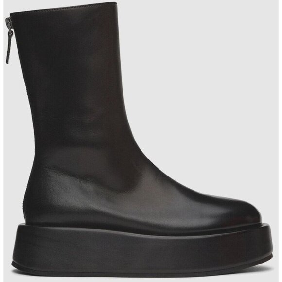 Marsell Piattaforma Boots Size 38 US 8 Womens Black Leather AS-IS $1525 - Picture 1 of 11